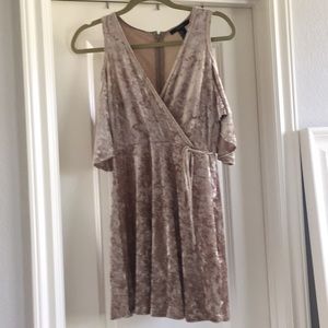 velvet off the shoulder dress